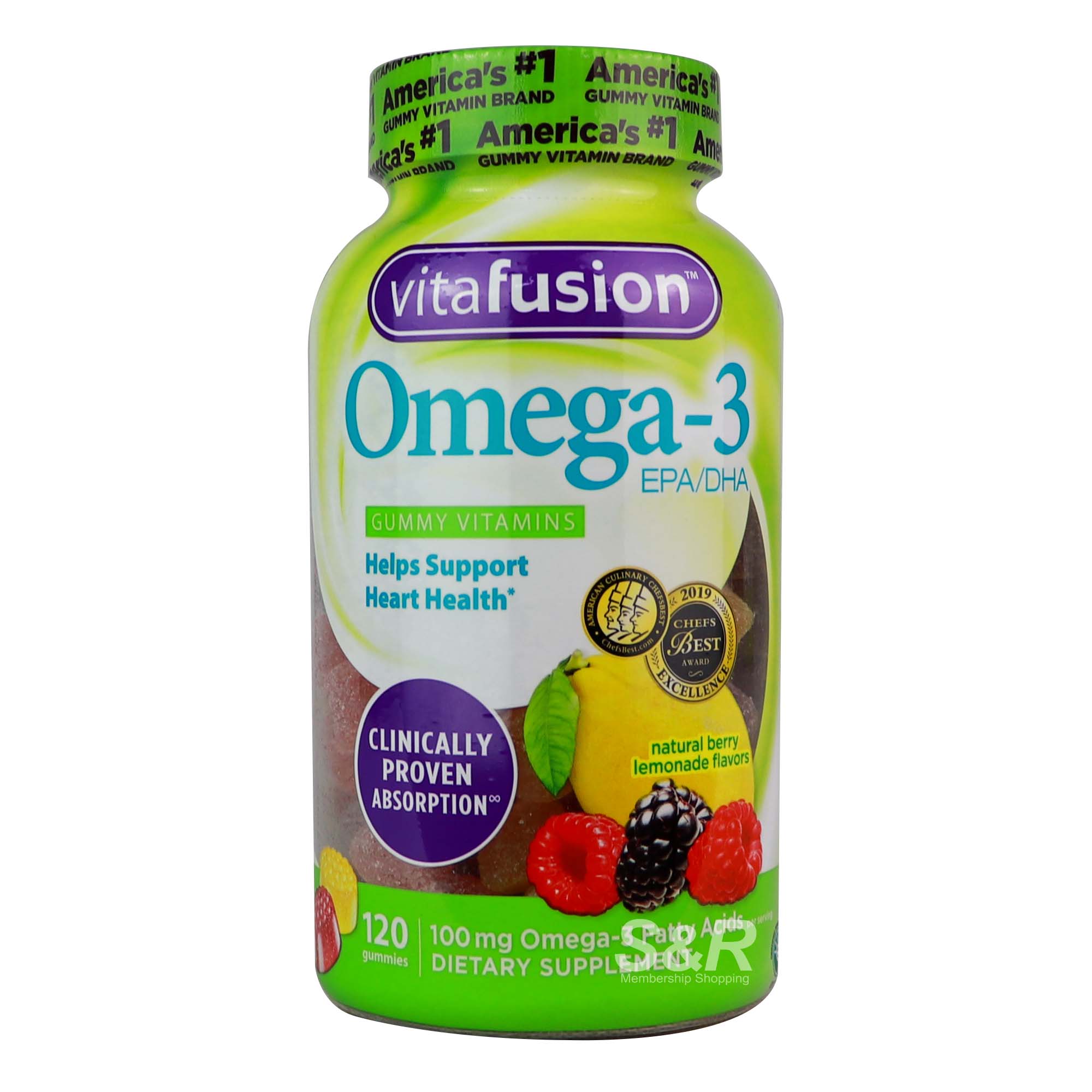 Vitafusion Omega-3 Gummy Vitamins Dietary Supplement 120 gummies